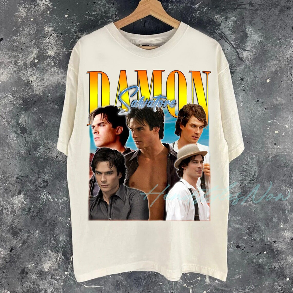Vintage Damon Salvatore T-Shirt, Gift For Women and Man Unisex T-Shirt.jpg