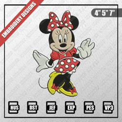 minnie mouse embroidery files, disney embroidery designs, minnie embroidery designs files, instant download
