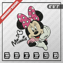minnie mouse embroidery files, disney embroidery designs, minnie embroidery designs files, instant download