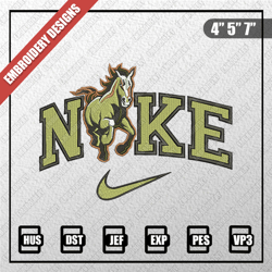 Sport Embroidery Designs, Nike Christmas Designs, Nike Cal Poly Mustangs Embroidery Designs, Digital Download
