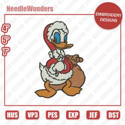 Donna Duck Christmas Embroidery Designs, Disney Christmas Christmas Designs, Disney Embroidery Designs, Digital File