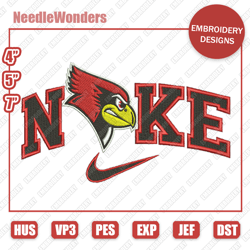 Nike Embroidery Designs, Nike Illinois State Redbirds Christmas Designs, Sport Embroidery Designs, Digital File