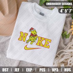 Nike Pooh Christmas Lights Embroidery Files, Christmas Embroidery Designs, Nike Embroidery Designs Files, Instant Downlo
