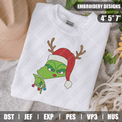 grinch christmas embroidery files, christmas embroidery designs, grinch embroidery designs files, instant download