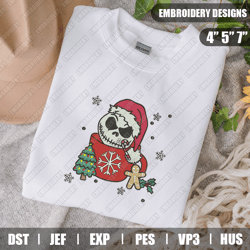 Jack Skellington Christmas Embroidery Files, Christmas Embroidery Designs, Jack Skellington Christmas Embroidery Designs