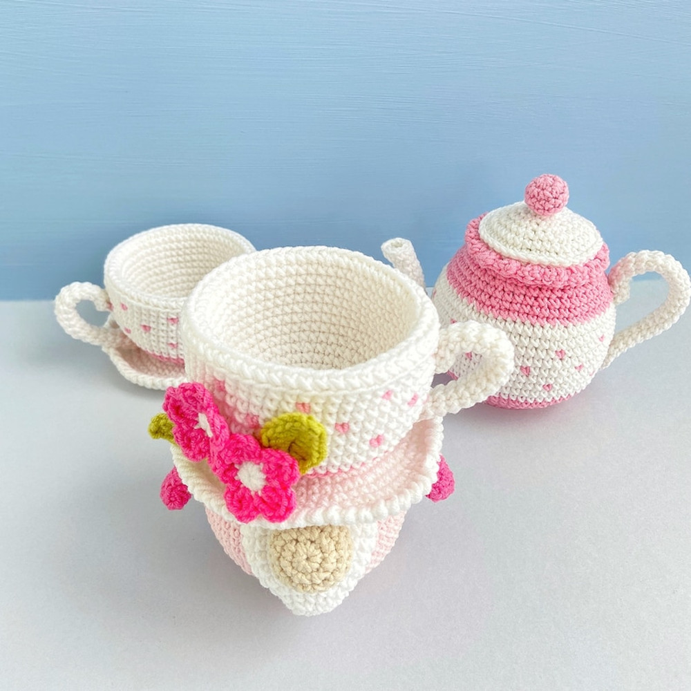 Tea Cup Gnome With Teapot Crochet Patterns Funny Amigurumi Play Food Birthday Basket 5
