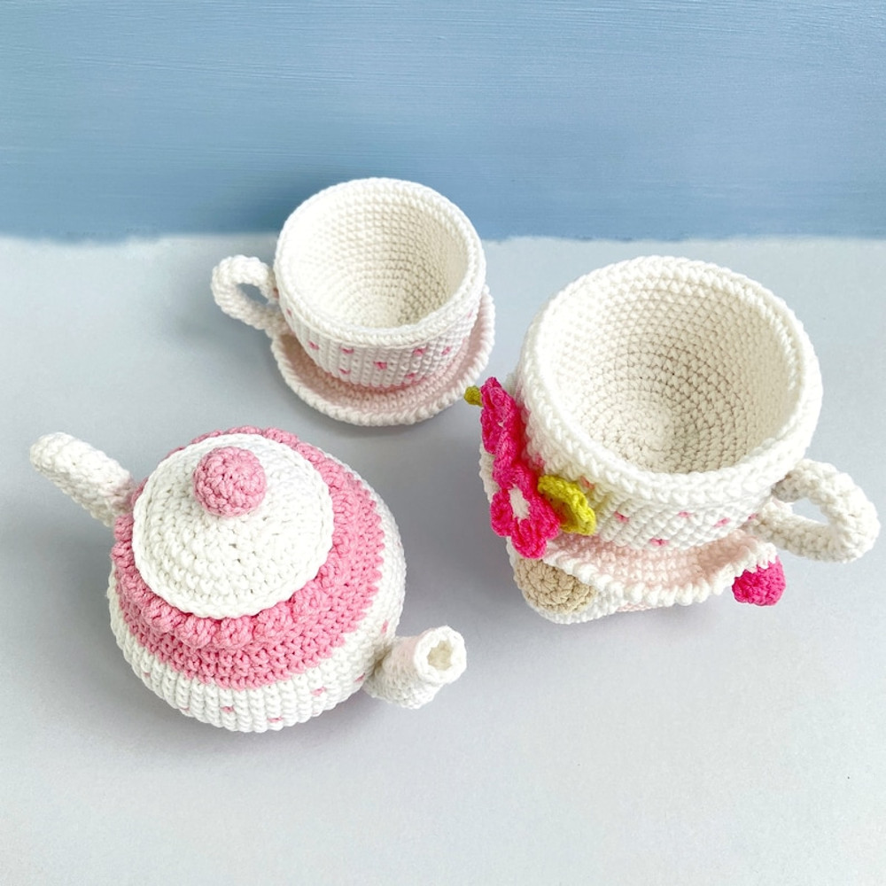 Tea Cup Gnome With Teapot Crochet Patterns Funny Amigurumi Play Food Birthday Basket 7