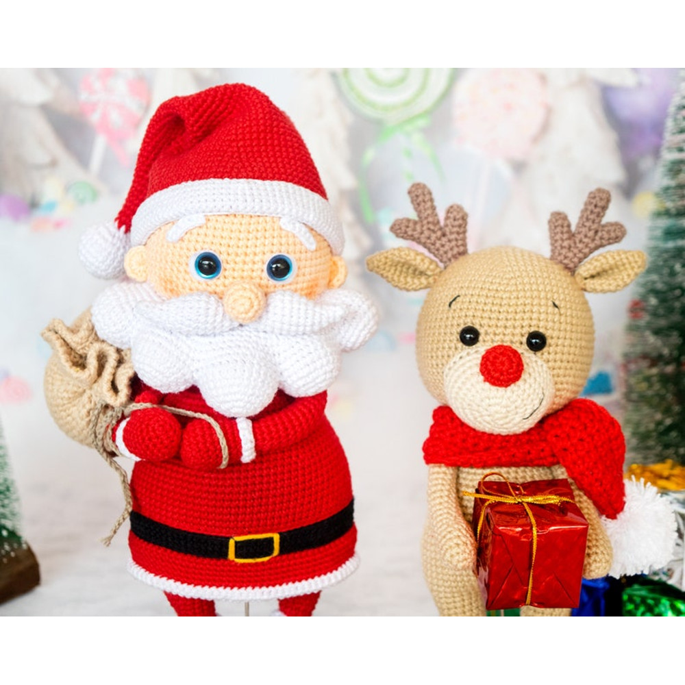 Santa Claus And Reindeer Amigurumi Pattern Two Pattern Together Amigurumi Doll Amigurumi Pdf Amigurumi Santa 0