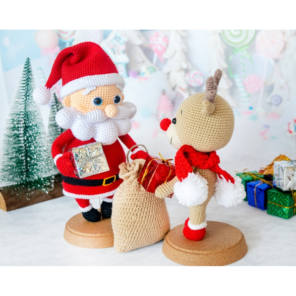 Santa Claus And Reindeer Amigurumi Pattern Two Pattern Together Amigurumi Doll Amigurumi Pdf Amigurumi Santa 1