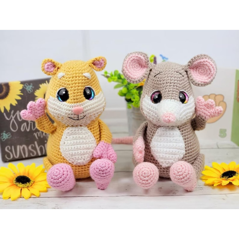 Hamstie The Hamster And Mac N Cheese The Mouse Crochet Pattern PDF Crochet Pattern 0