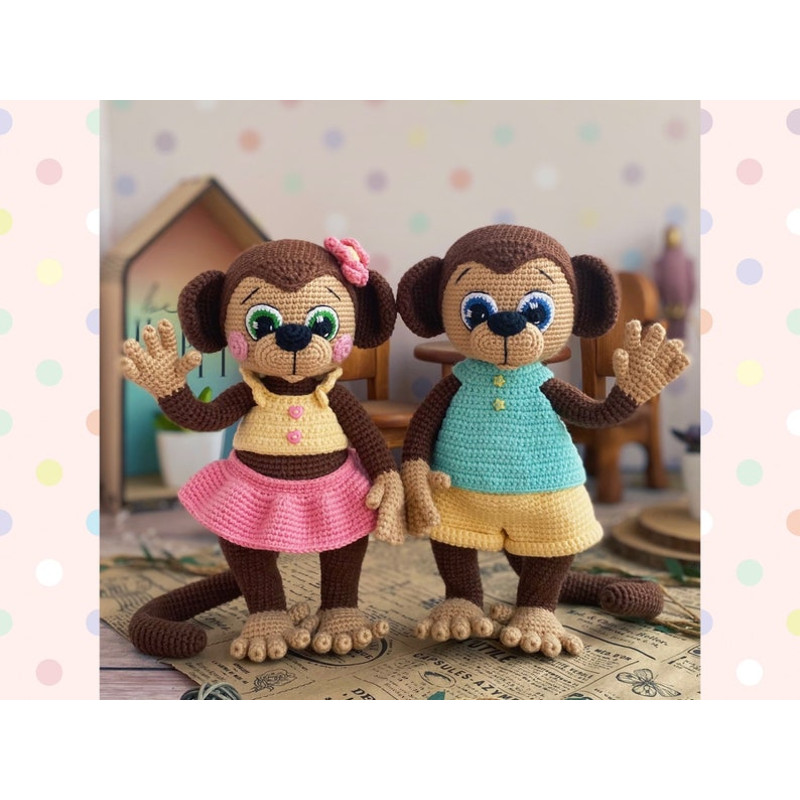 Crochet Pattern Doll Monkeys Girl And Boy Tutorial Monkeys In English In PDF Amigurumi Monkeys Animal Patterns 9