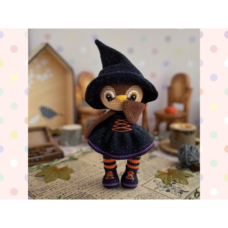 Crochet Pattern Doll Witch Owl TUTORIAL Doll Owl In English In PDF Amigurumi Owl Halloween Pattern 2