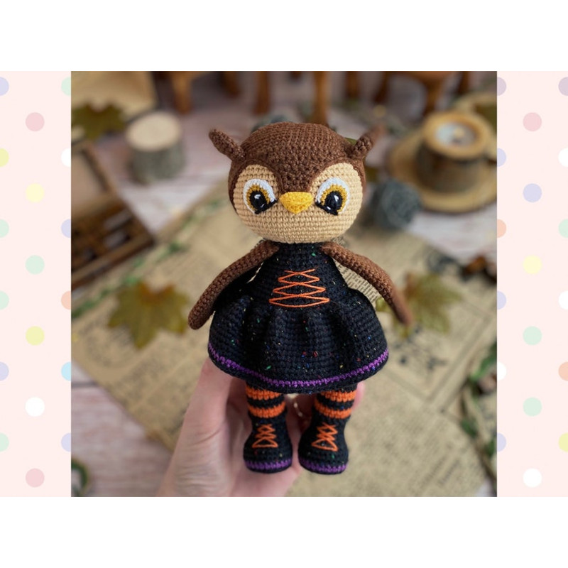 Crochet Pattern Doll Witch Owl TUTORIAL Doll Owl In English In PDF Amigurumi Owl Halloween Pattern 3