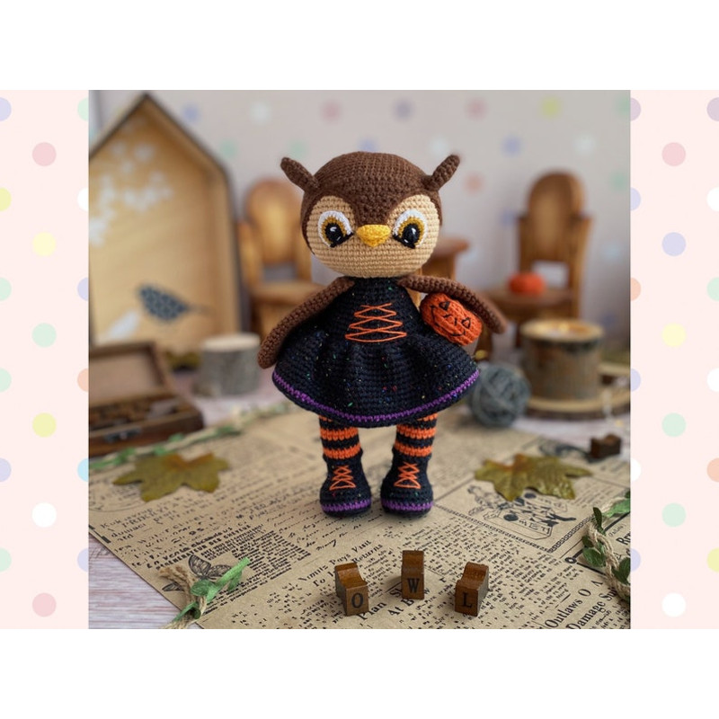 Crochet Pattern Doll Witch Owl TUTORIAL Doll Owl In English In PDF Amigurumi Owl Halloween Pattern 7
