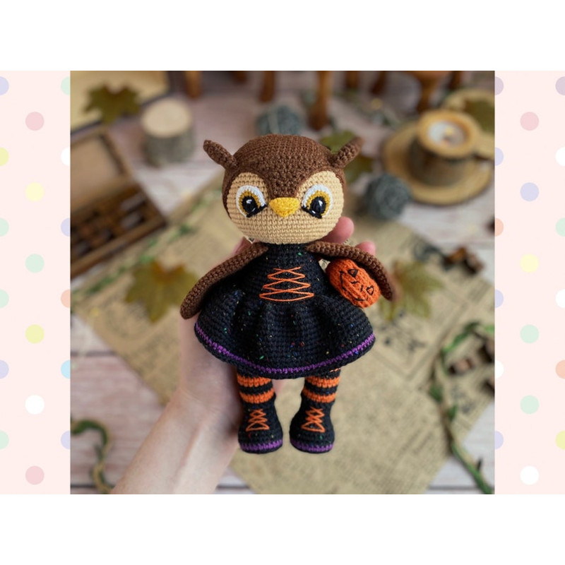 Crochet Pattern Doll Witch Owl TUTORIAL Doll Owl In English In PDF Amigurumi Owl Halloween Pattern 8