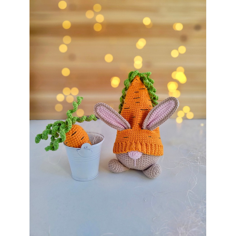 Crochet Patterns Gnome Carrot Crochet Spring Easter Gnome Patterns Crochet Garden Gnome Decor Amigurumi Crochet Gnome 1