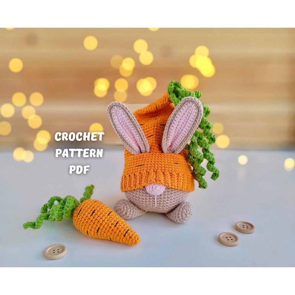 Crochet Patterns Gnome Carrot Crochet Spring Easter Gnome Patterns Crochet Garden Gnome Decor Amigurumi Crochet Gnome 0