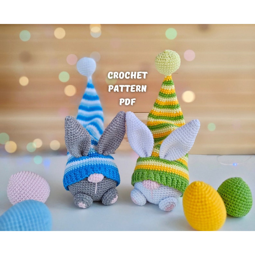 Easter Bunny And Egg Crochet Patterns Crochet Gnome Amigurumi PDF Pattern Crochet Easter Gnomes Patterns Crochet East 0
