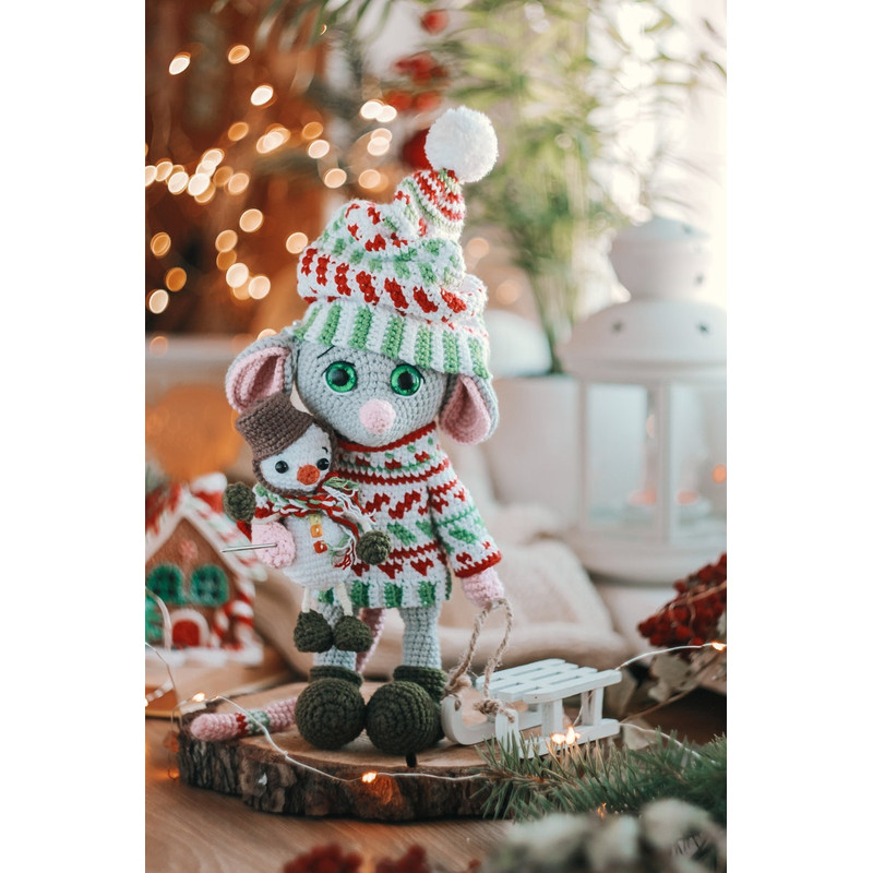 MOUSE Crochet Pattern 2 In 1 Christmas PDF Animals English Amigurumi Toy Handmade 1