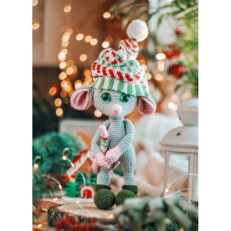 MOUSE Crochet Pattern 2 In 1 Christmas PDF Animals English Amigurumi Toy Handmade 2