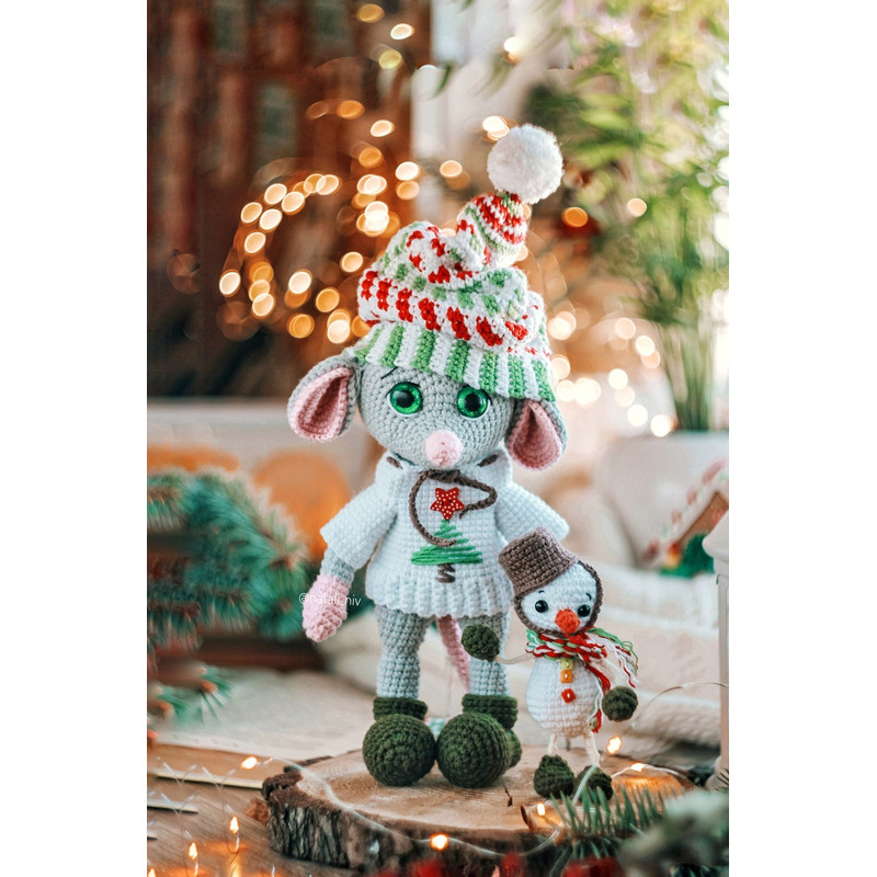 MOUSE Crochet Pattern 2 In 1 Christmas PDF Animals English Amigurumi Toy Handmade 4