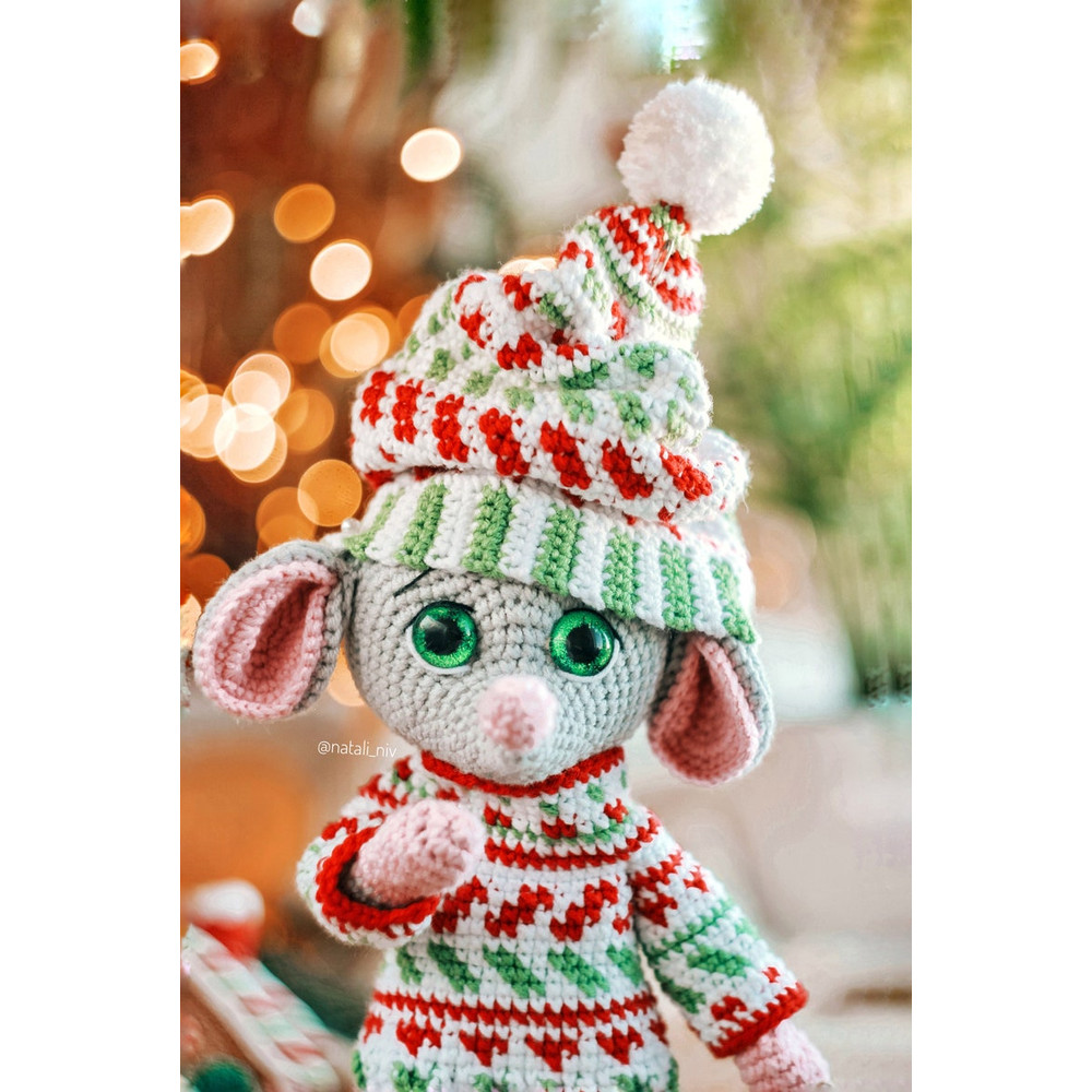 MOUSE Crochet Pattern 2 In 1 Christmas PDF Animals English Amigurumi Toy Handmade 6
