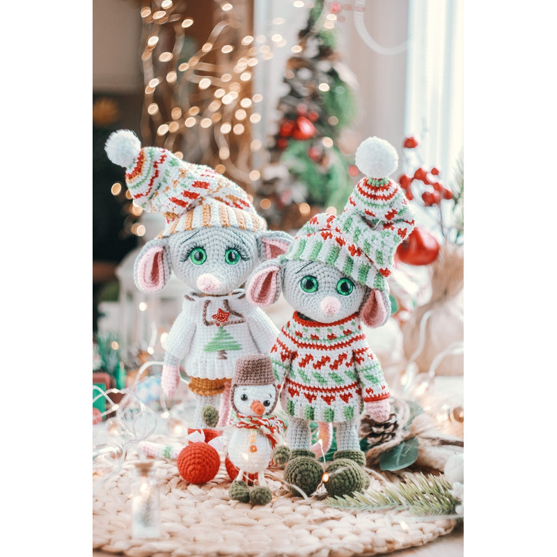 MOUSE Crochet Pattern 2 In 1 Christmas PDF Animals English Amigurumi Toy Handmade 8