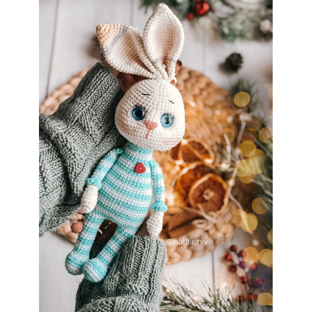BUNNY Crochet Pattern Animals Bunny English Amigurumi Toy Handmade 8