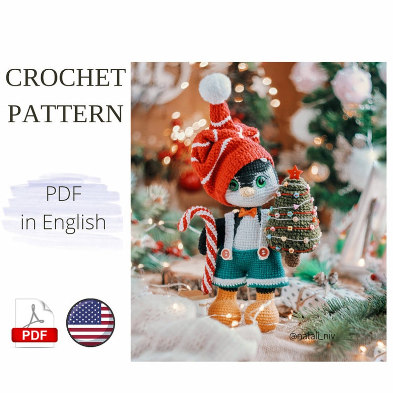 Crochet Pattern Christmas PDF Animals English Amigurumi Toy Handmade 0