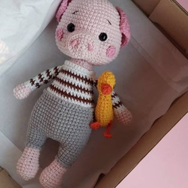 PATTERN INSTRUCTIONS Pig Piggy Pillow Pattern Cute Pig Plushie Pattern Crochet Piggy Pattern 5