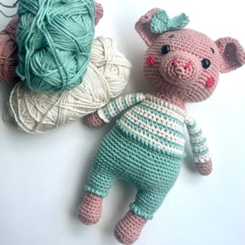 PATTERN INSTRUCTIONS Pig Piggy Pillow Pattern Cute Pig Plushie Pattern Crochet Piggy Pattern 6