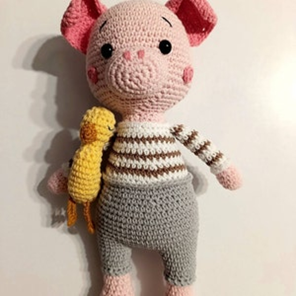 PATTERN INSTRUCTIONS Pig Piggy Pillow Pattern Cute Pig Plushie Pattern Crochet Piggy Pattern 7
