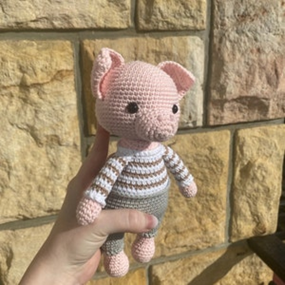 PATTERN INSTRUCTIONS Pig Piggy Pillow Pattern Cute Pig Plushie Pattern Crochet Piggy Pattern 8