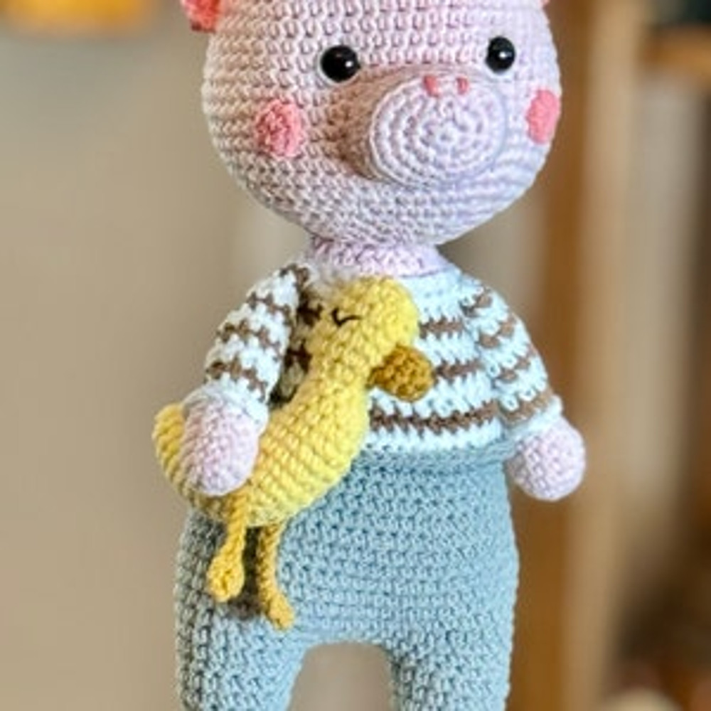 PATTERN INSTRUCTIONS Pig Piggy Pillow Pattern Cute Pig Plushie Pattern Crochet Piggy Pattern 13