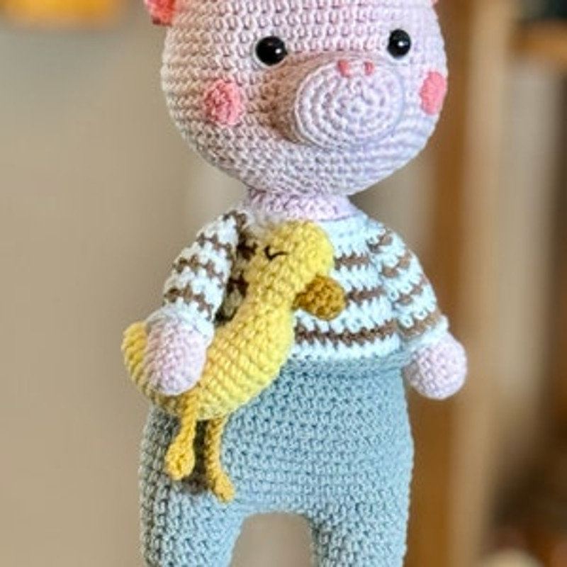 PATTERN INSTRUCTIONS Pig Piggy Pillow Pattern Cute Pig Plushie Pattern Crochet Piggy Pattern 13