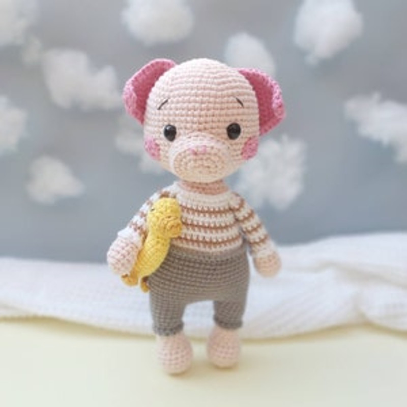 PATTERN INSTRUCTIONS Pig Piggy Pillow Pattern Cute Pig Plushie Pattern Crochet Piggy Pattern 16