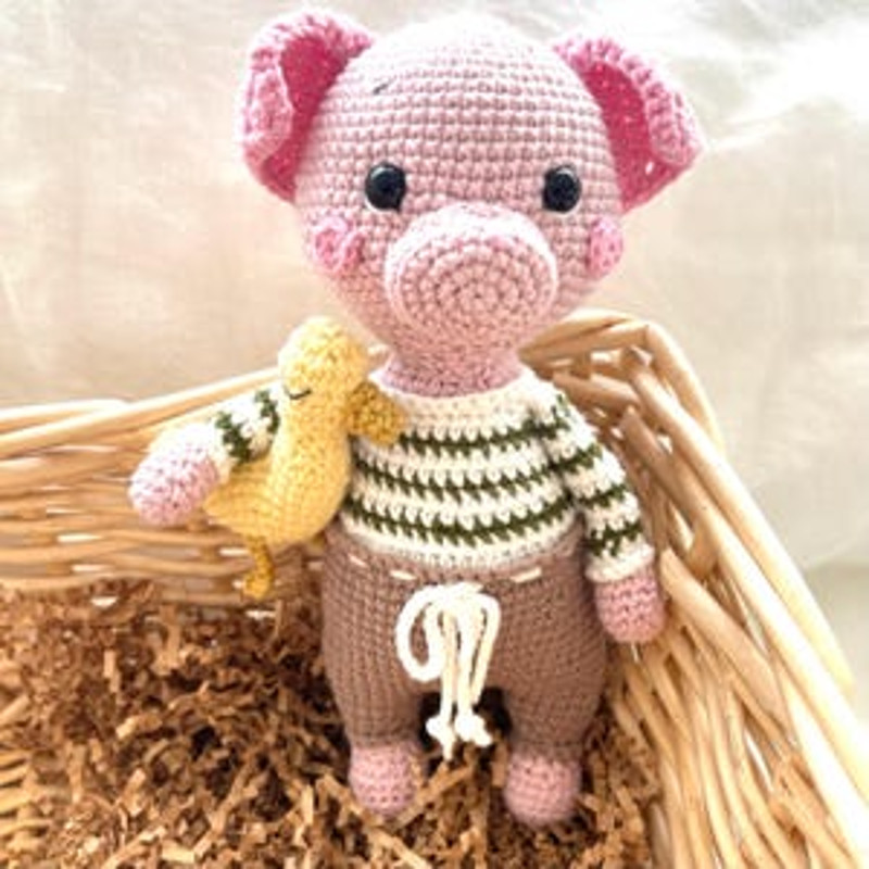 PATTERN INSTRUCTIONS Pig Piggy Pillow Pattern Cute Pig Plushie Pattern Crochet Piggy Pattern 17