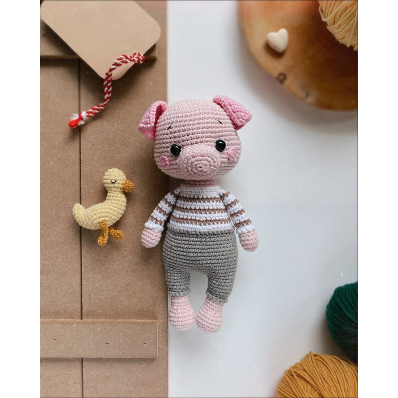 PATTERN INSTRUCTIONS Pig Piggy Pillow Pattern Cute Pig Plushie Pattern Crochet Piggy Pattern 3