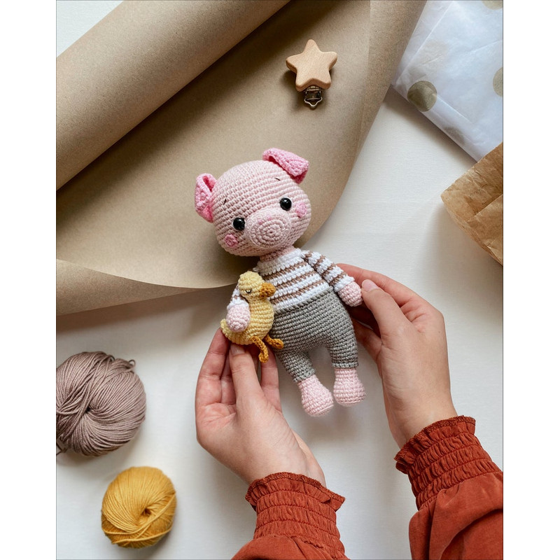 PATTERN INSTRUCTIONS Pig Piggy Pillow Pattern Cute Pig Plushie Pattern Crochet Piggy Pattern 1