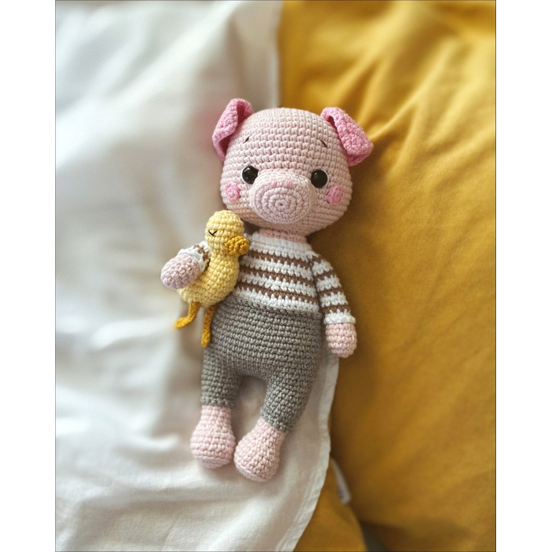 PATTERN INSTRUCTIONS Pig Piggy Pillow Pattern Cute Pig Plushie Pattern Crochet Piggy Pattern 19