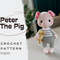 PATTERN INSTRUCTIONS Pig Piggy Pillow Pattern Cute Pig Plushie Pattern Crochet Piggy Pattern 0