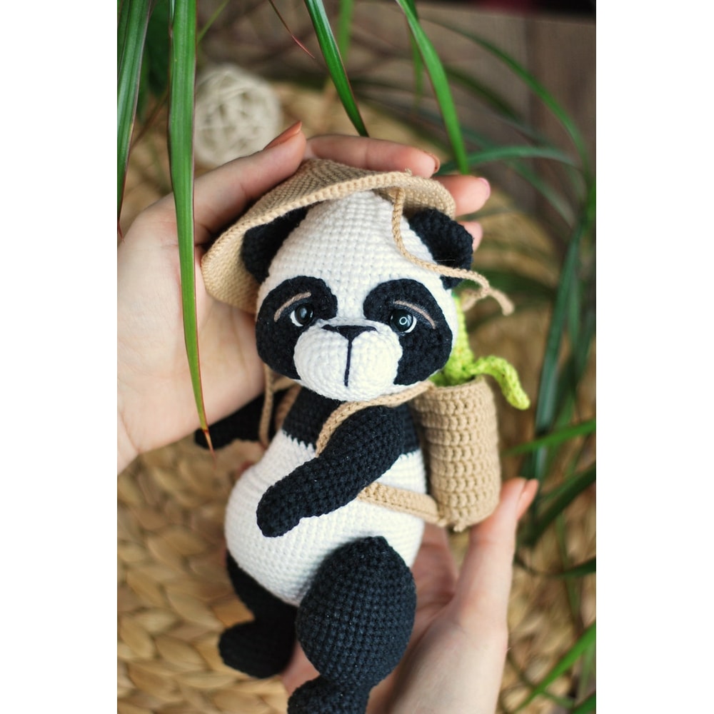 Crochet Bear Panda Pattern PDF In Eng Amigurumi Bear Panda Panda With Bamboo Crochet Animals Pattern DIY Crochet Toy 7