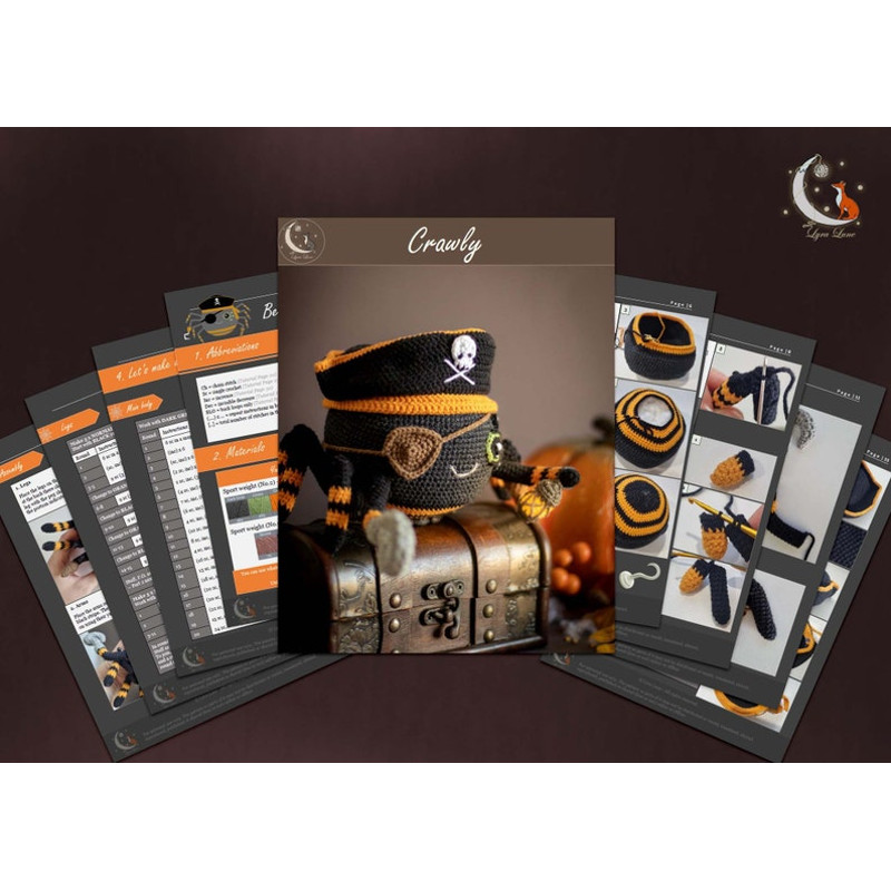 Crochet Pattern Crawly The Spider Pirate Halloween Amigurumi Pattern US Terms PDF 4
