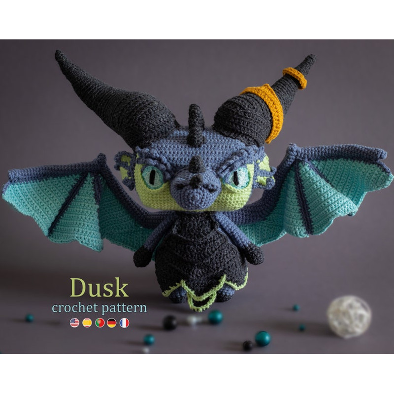 Crochet Pattern Dusk The Dragon Amigurumi Pattern PDF English US By Lyra Lune 0
