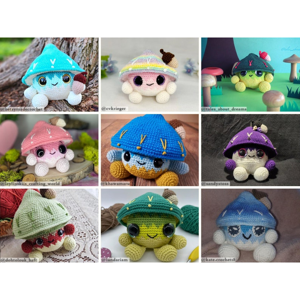 Crochet Pattern Mushroom Trio  Amigurumi Pattern US Terms PDF 3