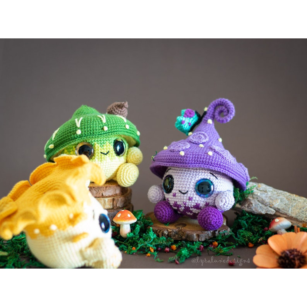 Crochet Pattern Mushroom Trio  Amigurumi Pattern US Terms PDF 9