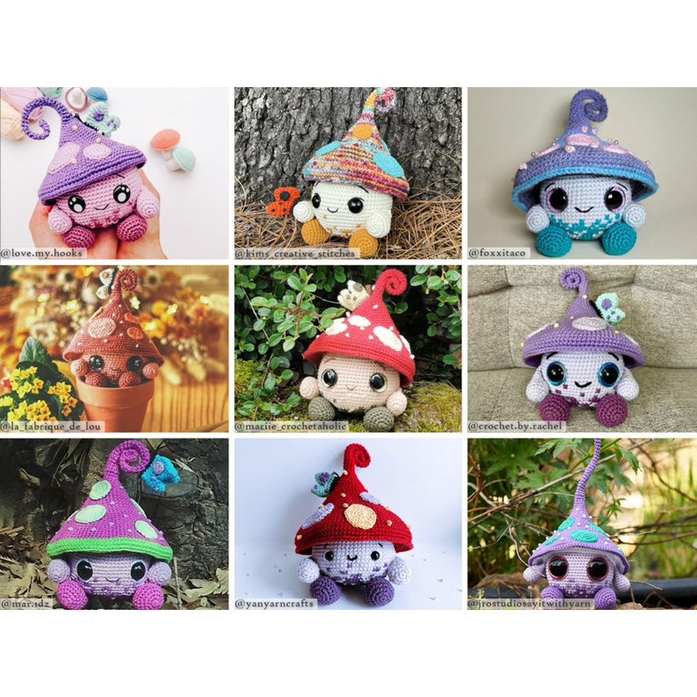 Crochet Pattern Mushroom Trio  Amigurumi Pattern US Terms PDF 10