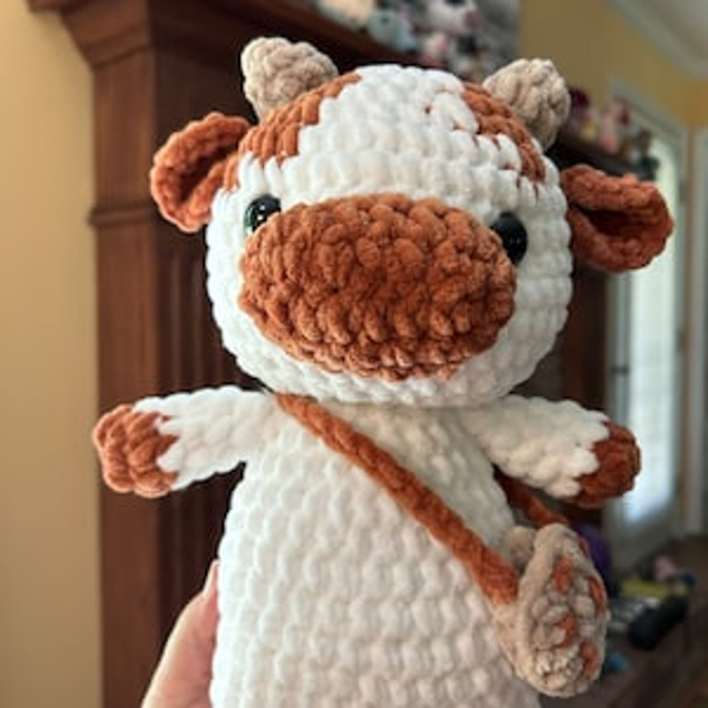 2in1 Crochet Pattern  Chubby Milky Cow Crochet Milk Cow Pattern Cute Farm Animal 4