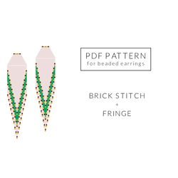 native american earrings pattern, extra long earrings, brick stitch pattern, miyuki delica pattern, beading pattern