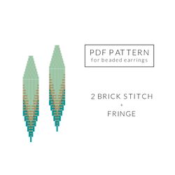 native american earrings pattern, extra long earrings pattern, brick stitch pattern, miyuki delica, beading pattern